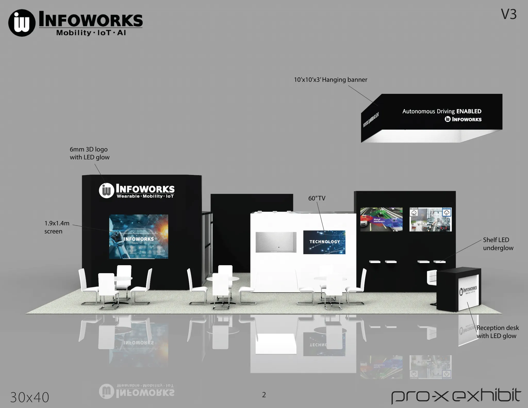 30x40 Île booth design by Pro-X Exhibits